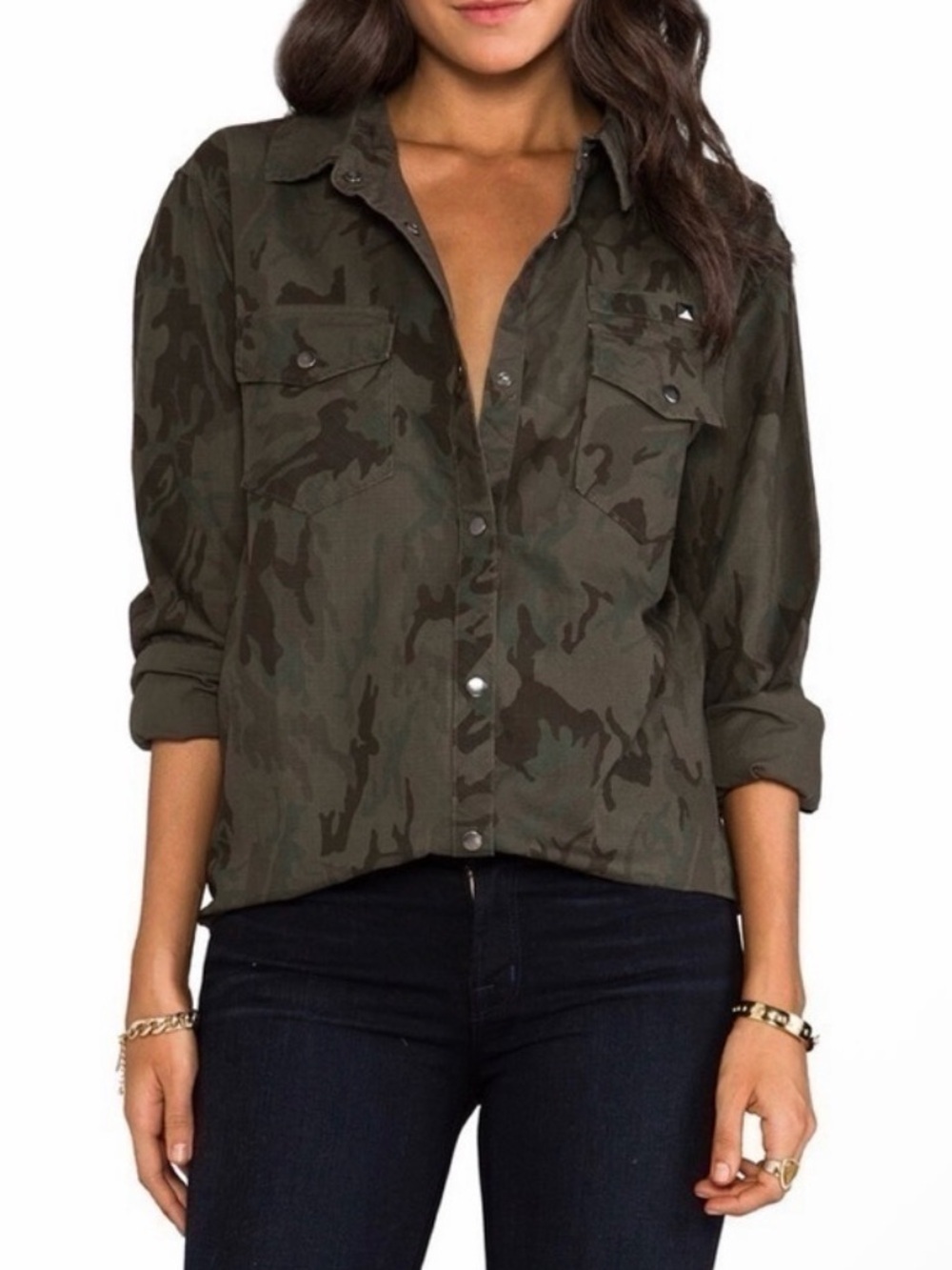 Rails x Revolve Erin Camo Shirt Jacket in Camo
